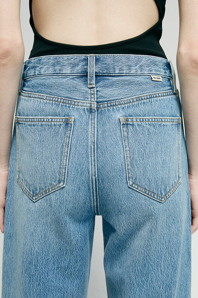 Denali High Rise Wide Leg Jeans, Relaxed Cotton Denim, Effortless Everyday Fit, product photo by Evernorth Design