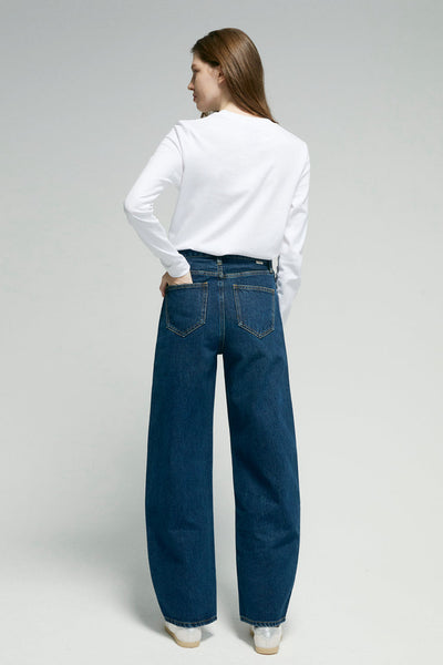 Denali High Rise Wide Leg Jeans, Relaxed Cotton Denim, Effortless Everyday Fit, product photo by Evernorth Design
