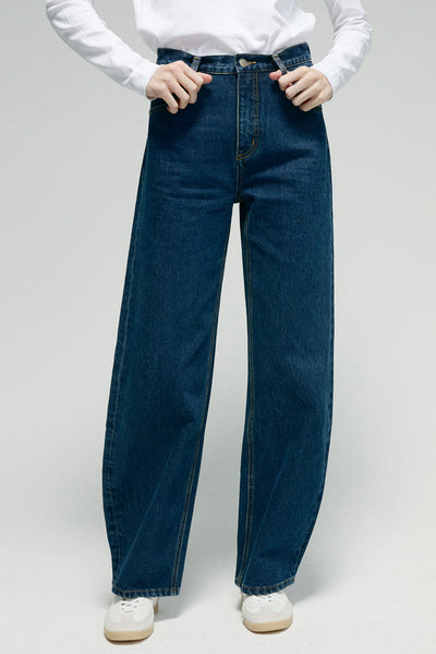 Denali High Rise Wide Leg Jeans, Relaxed Cotton Denim, Effortless Everyday Fit, product photo by Evernorth Design