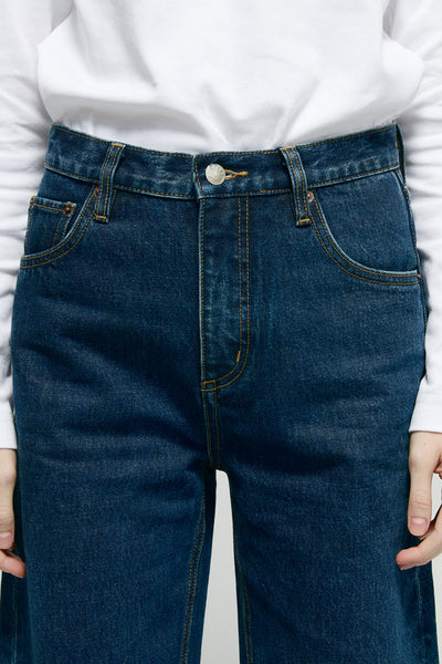Denali High Rise Wide Leg Jeans, Relaxed Cotton Denim, Effortless Everyday Fit, product photo by Evernorth Design