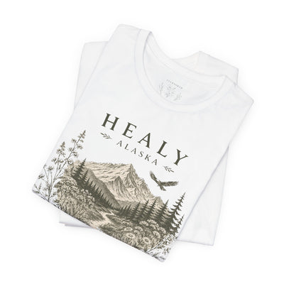 Healy Alaska Mountain Landscape T-Shirt | Wilderness Forest Tee