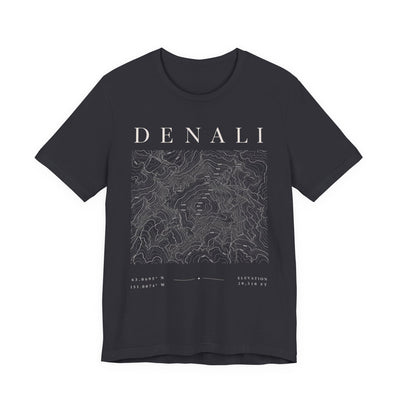 Denali Mountain Map Tee — Minimal Topographic Graphic T-Shirt