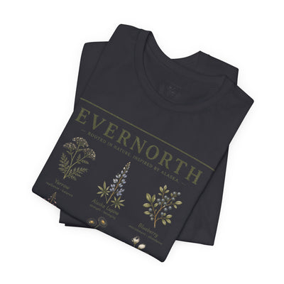 Evernorth Botanical Tee, Vintage Wildflower Illustration Shirt, product photo, botanical graphic tee by Evernorth Design