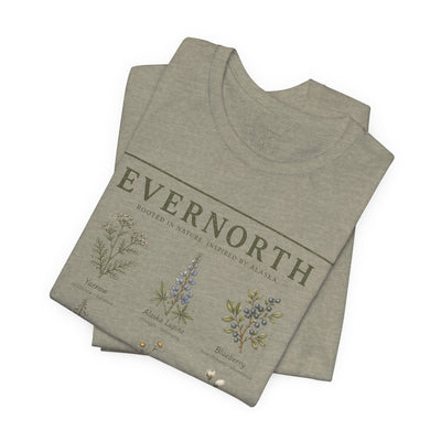 Evernorth Botanical Tee, Vintage Wildflower Illustration Shirt, product photo, botanical graphic tee by Evernorth Design