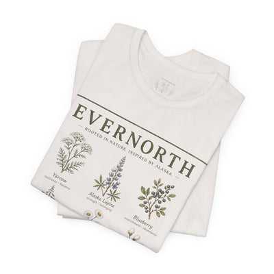 Evernorth Botanical Tee, Vintage Wildflower Illustration Shirt, product photo, botanical graphic tee by Evernorth Design