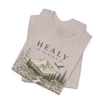 Healy Alaska Mountain Landscape T-Shirt | Wilderness Forest Tee