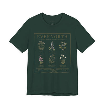 Evernorth Botanical Tee, Vintage Wildflower Illustration Shirt, product photo, botanical graphic tee by Evernorth Design
