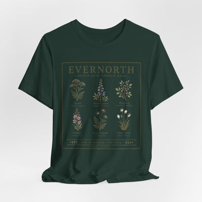 Evernorth Botanical Tee, Vintage Wildflower Illustration Shirt, product photo, botanical graphic tee by Evernorth Design