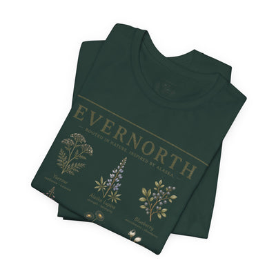 Evernorth Botanical Tee, Vintage Wildflower Illustration Shirt, product photo, botanical graphic tee by Evernorth Design