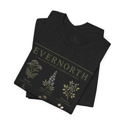 Evernorth Botanical Tee, Vintage Wildflower Illustration Shirt, product photo, botanical graphic tee by Evernorth Design