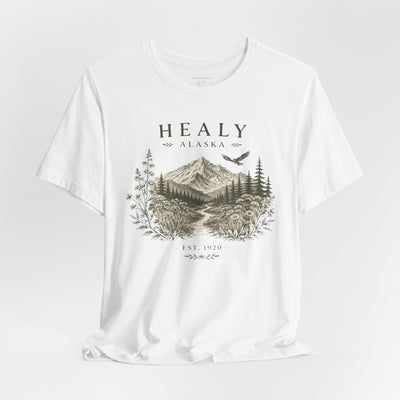 Healy Alaska Mountain Landscape T-Shirt | Wilderness Forest Tee