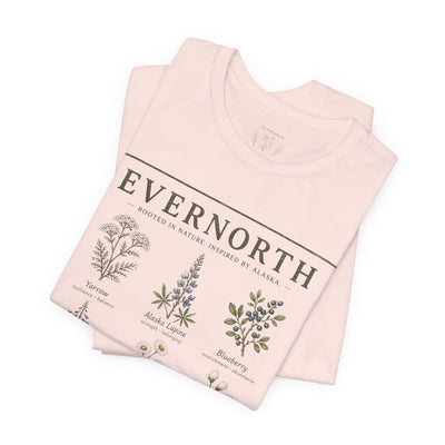 Evernorth Botanical Tee, Vintage Wildflower Illustration Shirt, product photo, botanical graphic tee by Evernorth Design