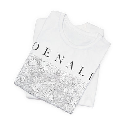 Denali Mountain Map Tee — Minimal Topographic Graphic T-Shirt