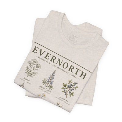 Evernorth Botanical Tee, Vintage Wildflower Illustration Shirt, product photo, botanical graphic tee by Evernorth Design