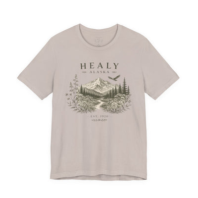 Healy Alaska Mountain Landscape T-Shirt | Wilderness Forest Tee
