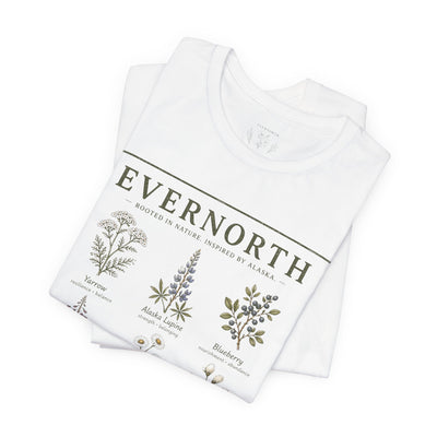 Evernorth Botanical Tee, Vintage Wildflower Illustration Shirt, product photo, botanical graphic tee by Evernorth Design