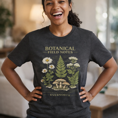 Botanical Field Notes T-Shirt — Vintage Botanical Illustration Tee