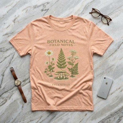 Botanical Field Notes T-Shirt — Vintage Botanical Illustration Tee