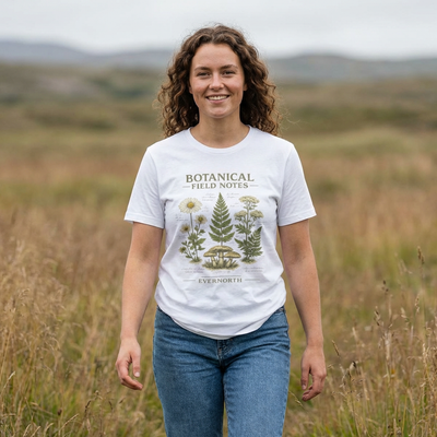 Botanical Field Notes T-Shirt — Vintage Botanical Illustration Tee