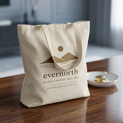 Evernorth Alaskan Life Style, Cotton Canvas Tote Bag, product photo, Alaska-inspired and nature-inspired everyday bag by Evernorth Design