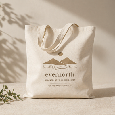 Evernorth Alaskan Life Style, Cotton Canvas Tote Bag, product photo, Alaska-inspired and nature-inspired everyday bag by Evernorth Design