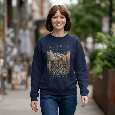 Alaska Wildflower Crewneck Sweatshirt
