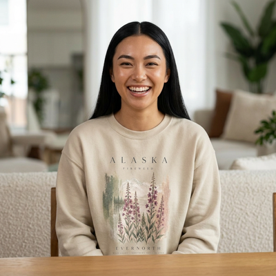 Alaska Wildflower Crewneck Sweatshirt