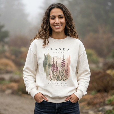 Alaska Wildflower Crewneck Sweatshirt