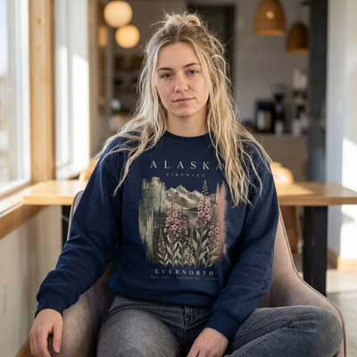 Alaska Wildflower Crewneck Sweatshirt