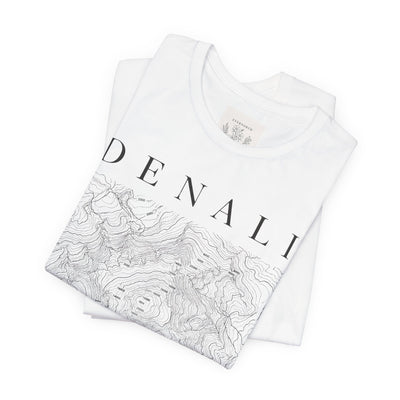 Denali Mountain Map Tee — Minimal Topographic Graphic T-Shirt