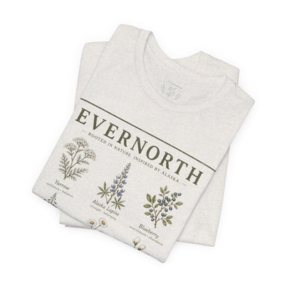 Evernorth Botanical Tee, Vintage Wildflower Illustration Shirt, product photo, botanical graphic tee by Evernorth Design