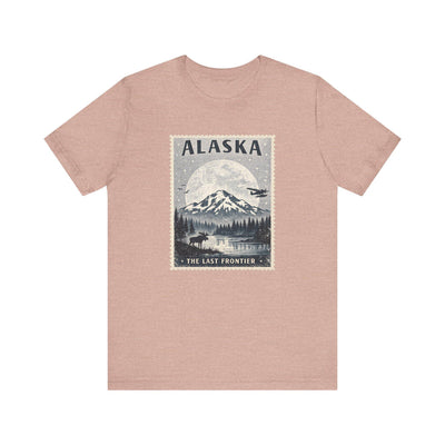 Postcard Stamp Tee, Alaska National Park, product photo, Alaska graphic tee by Evernorth Design
