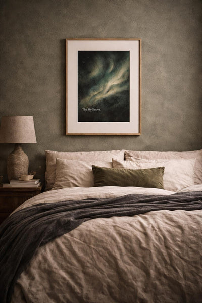 The Sky Knows - Aurora Borealis Wall Art(Digital Download), product photo, Alaska-inspired wall art by Evernorth Design