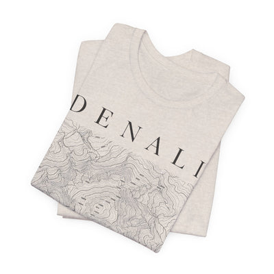 Denali Mountain Map Tee — Minimal Topographic Graphic T-Shirt