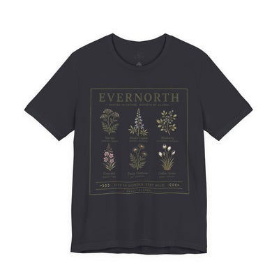 Evernorth Botanical Tee, Vintage Wildflower Illustration Shirt, product photo, botanical graphic tee by Evernorth Design