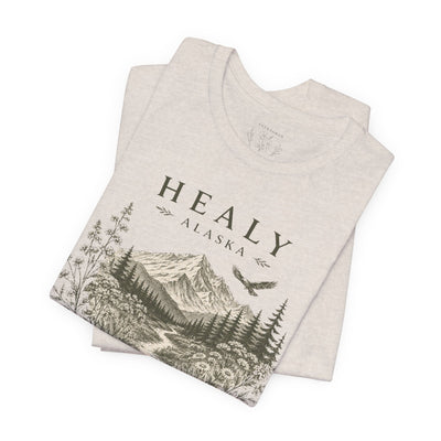 Healy Alaska Mountain Landscape T-Shirt | Wilderness Forest Tee