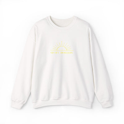 Quiet Horizon, Embroidered Crewneck, product photo, elevated everyday graphic tee by Evernorth Design