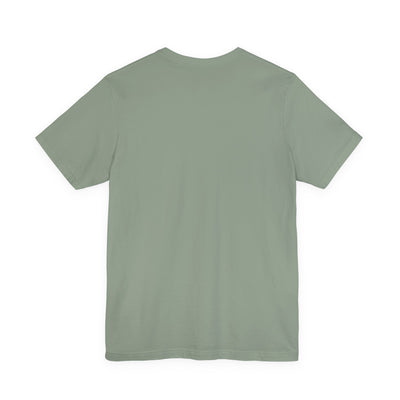 Soft nature t-shirt printed with an oval Alaska scene of snowy peaks, a still lake and fireweed by Evernorth — view 33