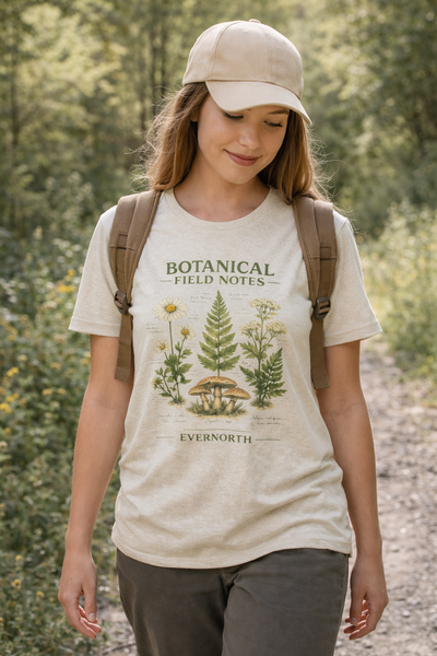 Botanical Field Notes T-Shirt — Vintage Botanical Illustration Tee
