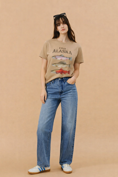 Denali High Rise Straight Leg Jeans, Women’s Classic Full Length Denim, product photo, Alaska-inspired women’s everyday clothing by Evernorth Design
