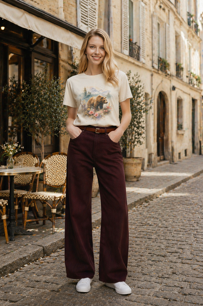 Denali High Rise Wide Leg Jeans, Relaxed Cotton Denim, Effortless Everyday Fit, styled product mockup by Evernorth Design