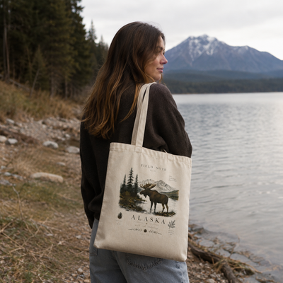 Durable natural cotton canvas tote bag with long shoulder handles by Evernorth