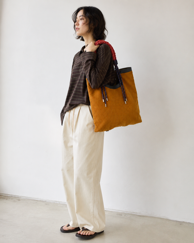 Northern Light Corduroy Tote, styled product mockup, elevated everyday everyday bag by Evernorth Design