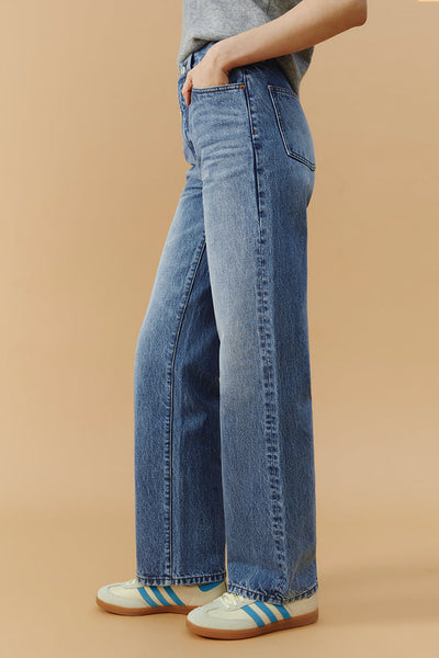 Denali High Rise Straight Leg Jeans, Women’s Classic Full Length Denim, product photo, Alaska-inspired women’s everyday clothing by Evernorth Design