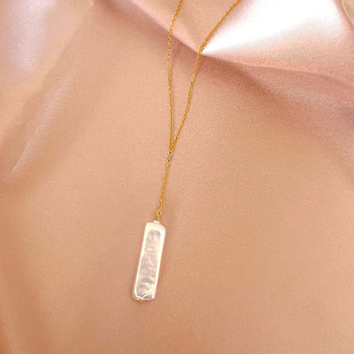 Stick Pearl Y Necklace, product photo, elevated everyday minimal jewelry by Evernorth Design