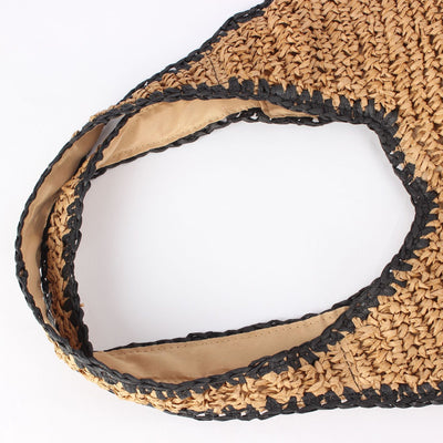 Woven Bag, Casual Beach Vacation Tote, Daily Versatile Commuter Purse, Unique Womens Accessory, product photo by Evernorth Design