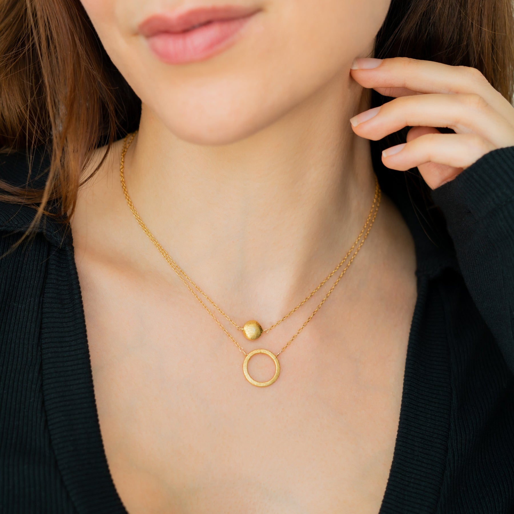 Quiet Light Disc Necklace, main product photo, elevated everyday minimal jewelry by Evernorth Design
