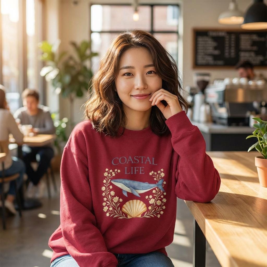 Coastal Life Sweatshirt | Romantic Cottagecore Crewneck