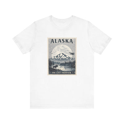 Postcard Stamp Tee, Alaska National Park, product photo, Alaska graphic tee by Evernorth Design