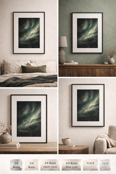 The Sky Knows - Aurora Borealis Wall Art(Digital Download), product photo, Alaska-inspired wall art by Evernorth Design